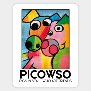 Pigs In Stall Who Are Friends Sticker